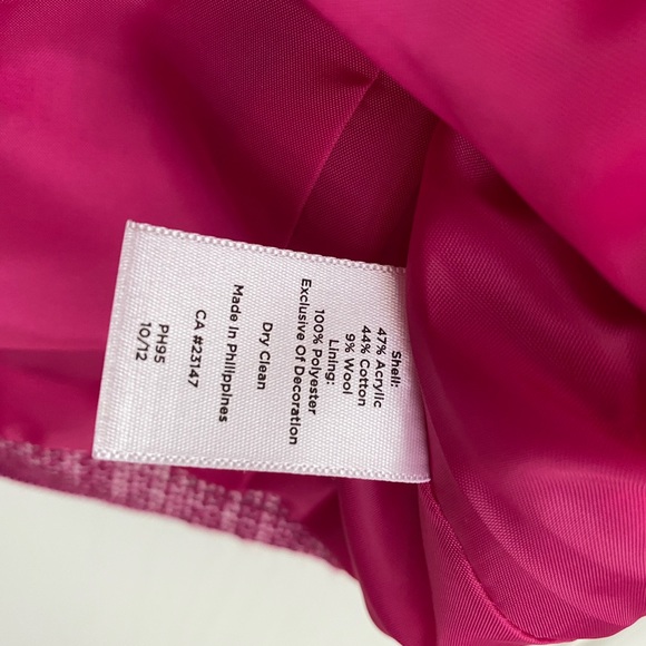 Talbots 3/4 Sleeve Fuschia Tweed Jacket - Picture 5 of 6